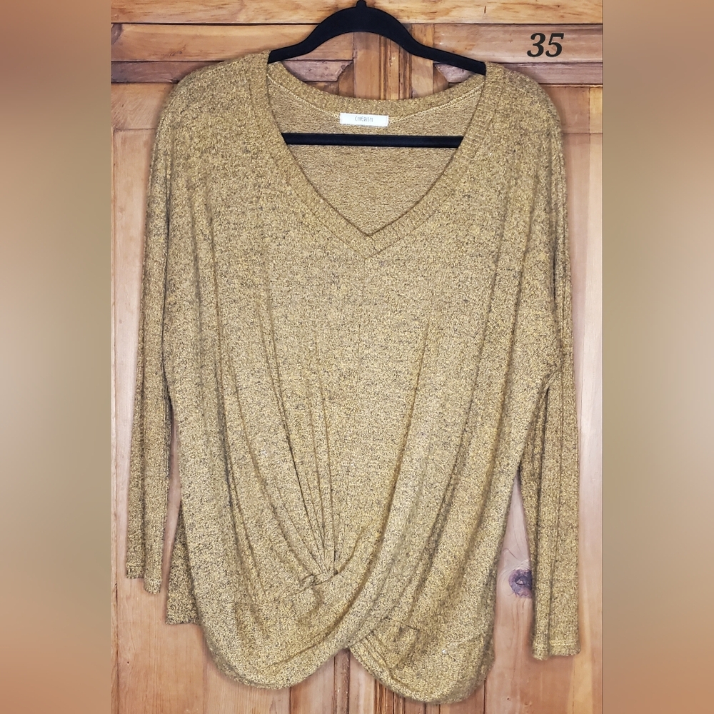 Cherish Gold V-Neck Sweater